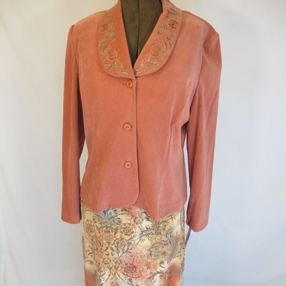 NWT  Koret rose 2-piece skirt and jacket suit 16P